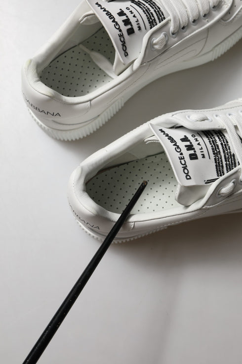 Dolce & Gabbana White Miami Leather Low Top Sneakers Shoes
